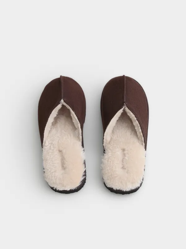Тапочки из искусственной замши с меховой стелькой Suede, image-1