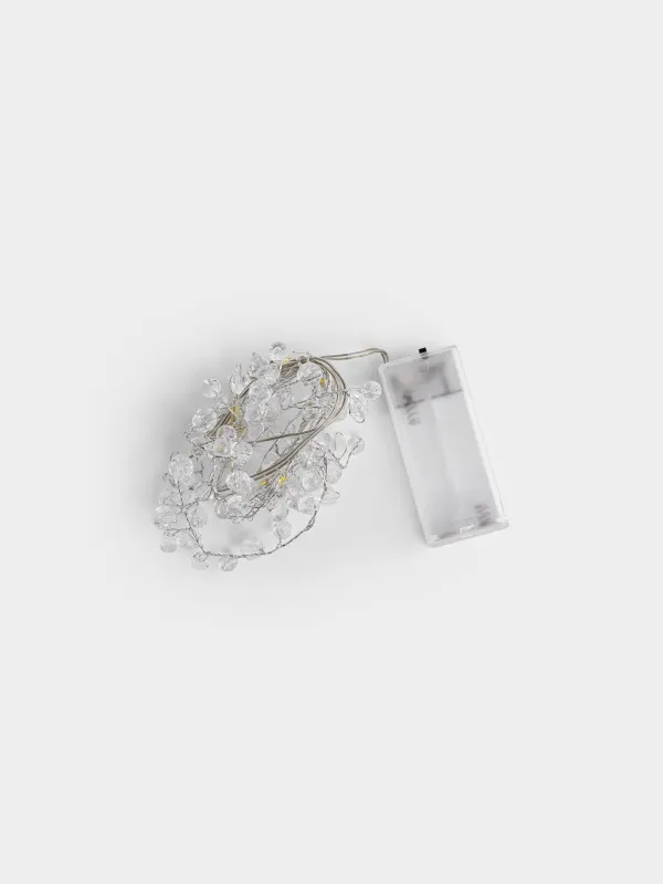 Гирлянда декоративная, 1 м, с подсветкой, 10 ламп, Кристаллы, Crystal decor, image-2