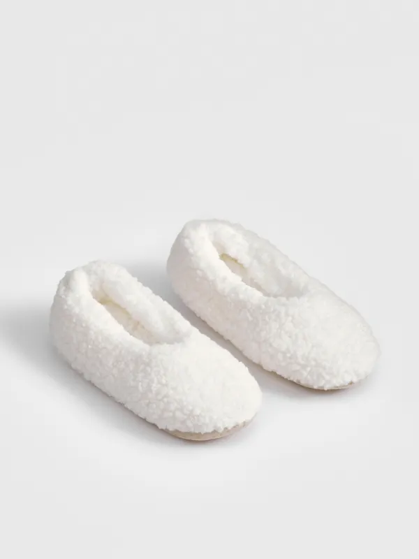 Тапочки-носки домашние, молочные, Cozy plush, image-4