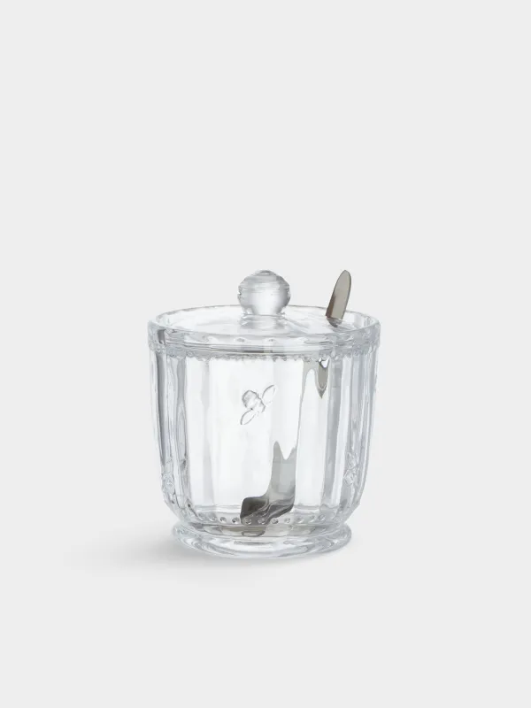 Сахарница, 12 см, 370 мл, с ложкой, стекло Р/сталь, Honey, image-0