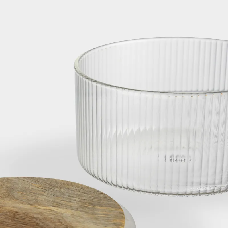 Банка для сыпучих продуктов, 500 мл, стекло Б/дерево, Ravi wood, image-4