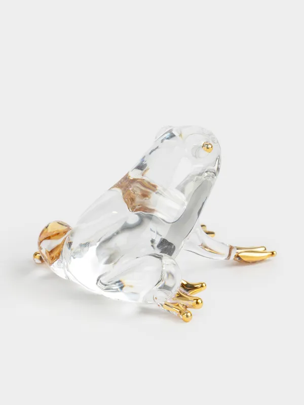 Статуэтка, 7x4 см, стекло, золотистая, Лягушка, Vitreous, image-1