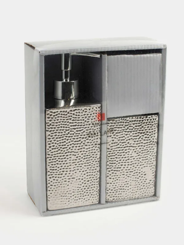 Набор для ванной, 2 пр, керамика D/металл, серебристый, Gallant, image-3