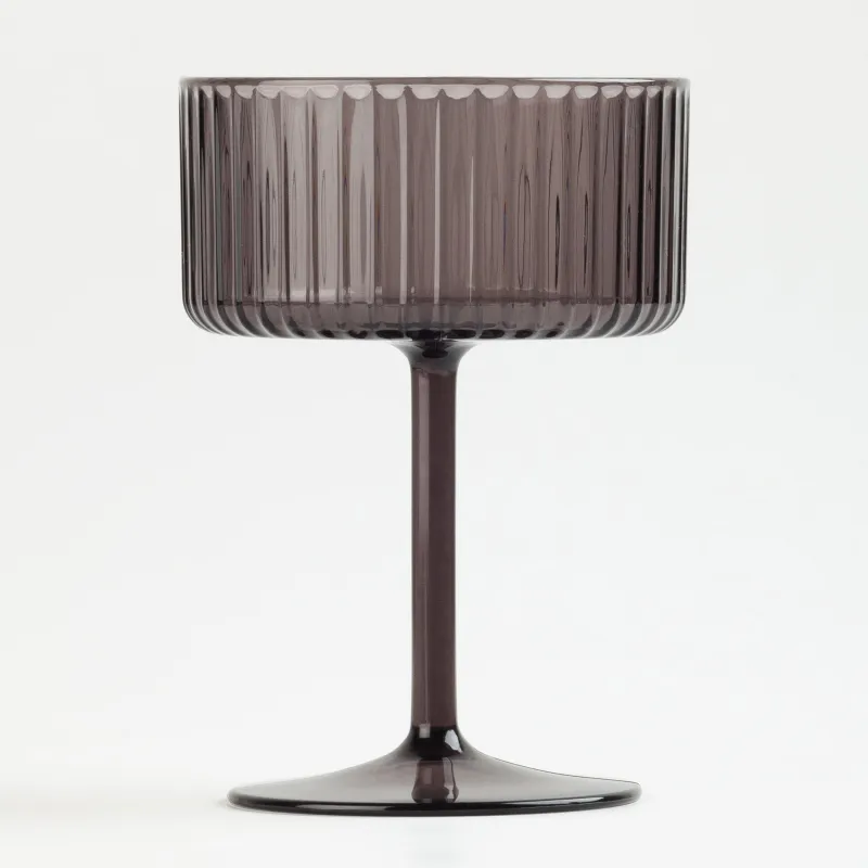 Бокал-креманка для шампанского, 350 мл, акрил, серый, Ribby, image-1