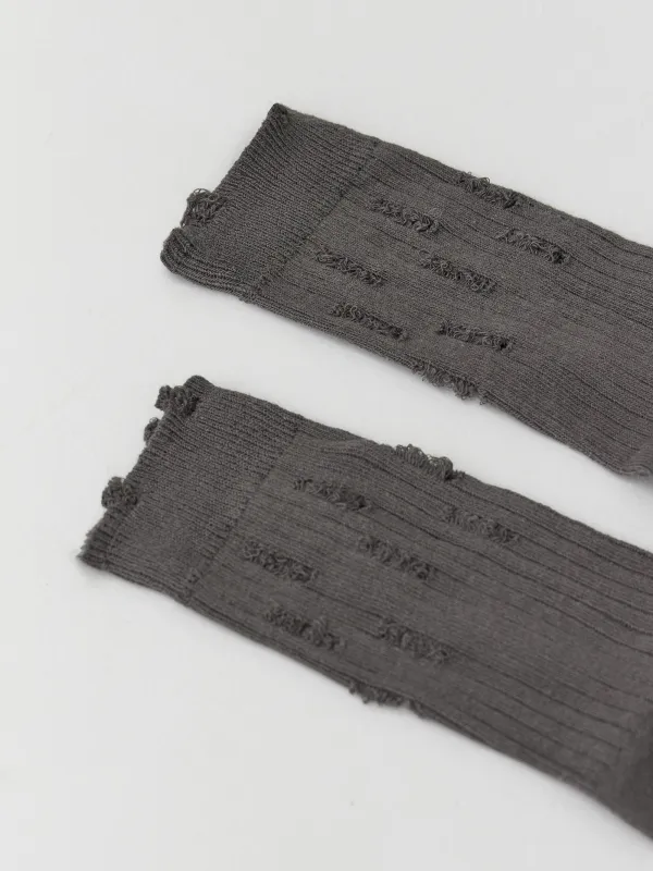 Носки женские, с рваным эффектом, хлопок/полиэстер, серые, Rubchik grunge, image-1