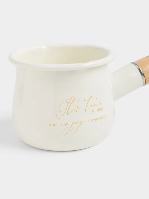 Турка, 550 мл, металл эмалированный/дерево, молочная, Enjoy the moment, Nostalgia, image-2