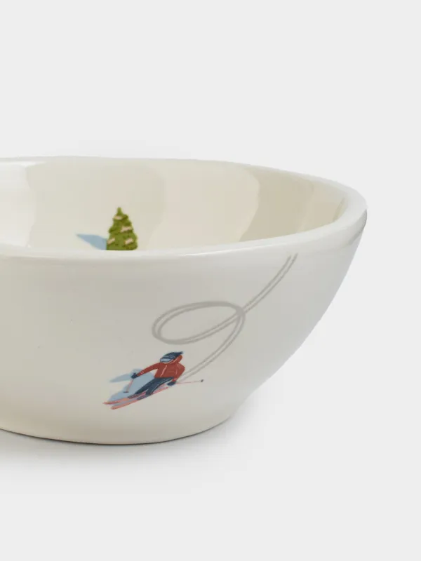 Пиала, 13х5 см, керамика D, белая, Лыжники, Skiers, image-4