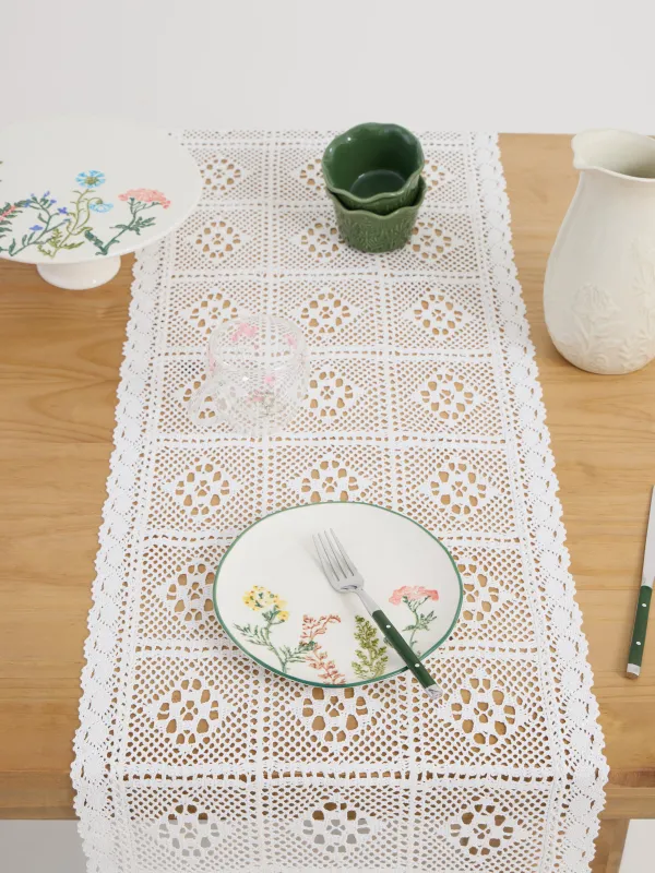 Дорожка настольная, 40х160 см, с кисточками, Ажурный узор, Tracery, image-3