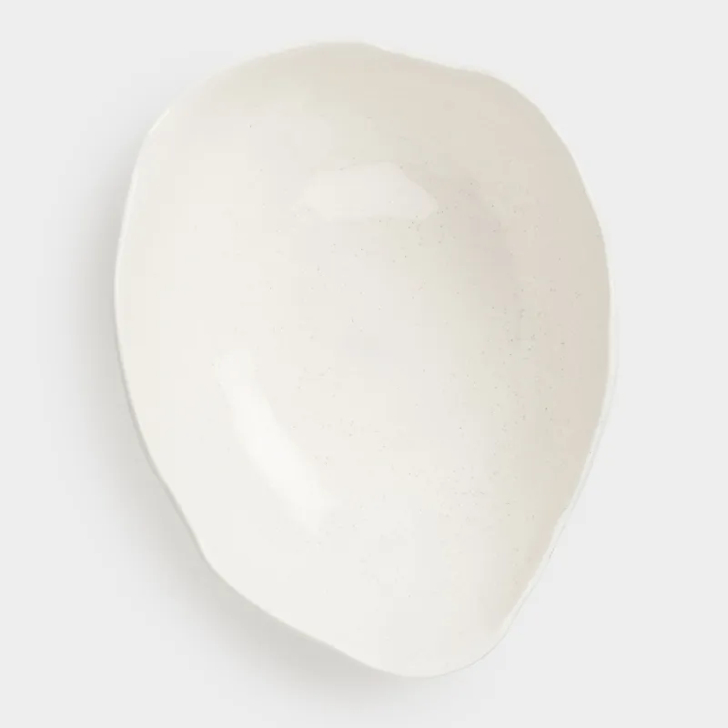 Ваза для фруктов, 27х9 см, керамика, молочная, в крапинку, Неровный край, Delicia, image-7