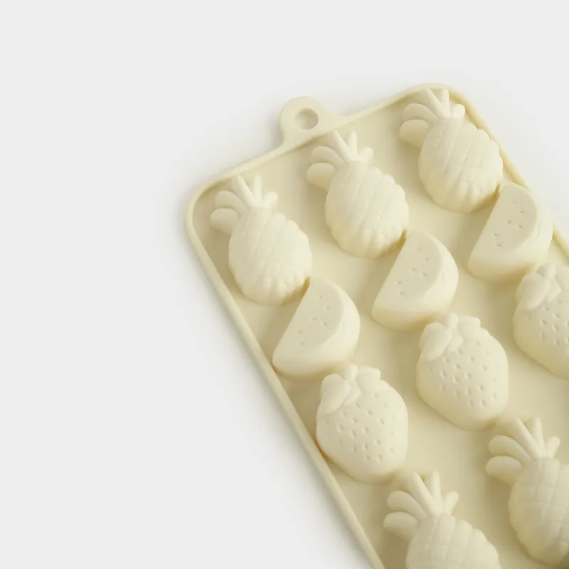 Форма для льда и шоколада, 23х10 см, 18 отд, силикон, молочная, Фрукты, Bakery, image-3