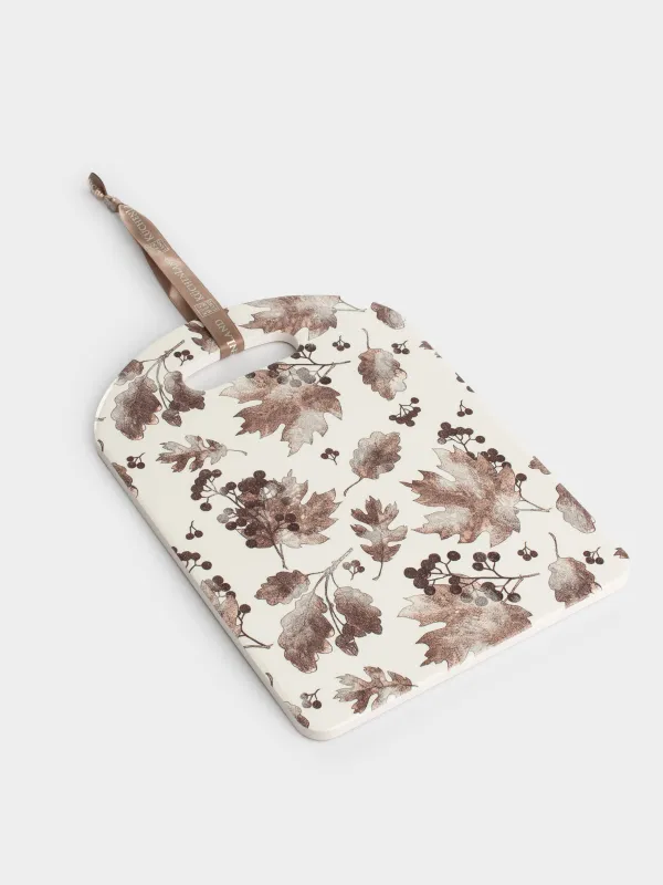 Подставка под горячее, 24х17 см, керамика/пробка, бежевая, Листопад, Autumn leaves, image-1