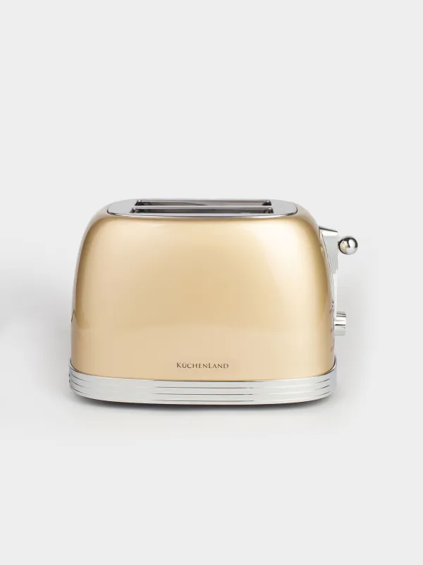 Тостер электрический, 685-815 Вт, 6 режимов, металл/пластик, золотистый, Vintage kitchen, image-0