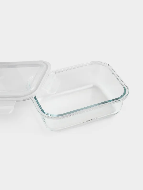 Контейнер, 640 мл, с клипсами, стекло Т/пластик, прямоугольный, Clip, image-6