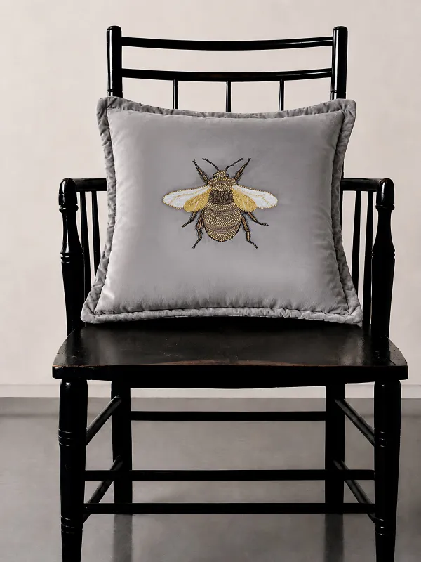 Подушка декоративная, вельвет/бисер, Bugs, image-2