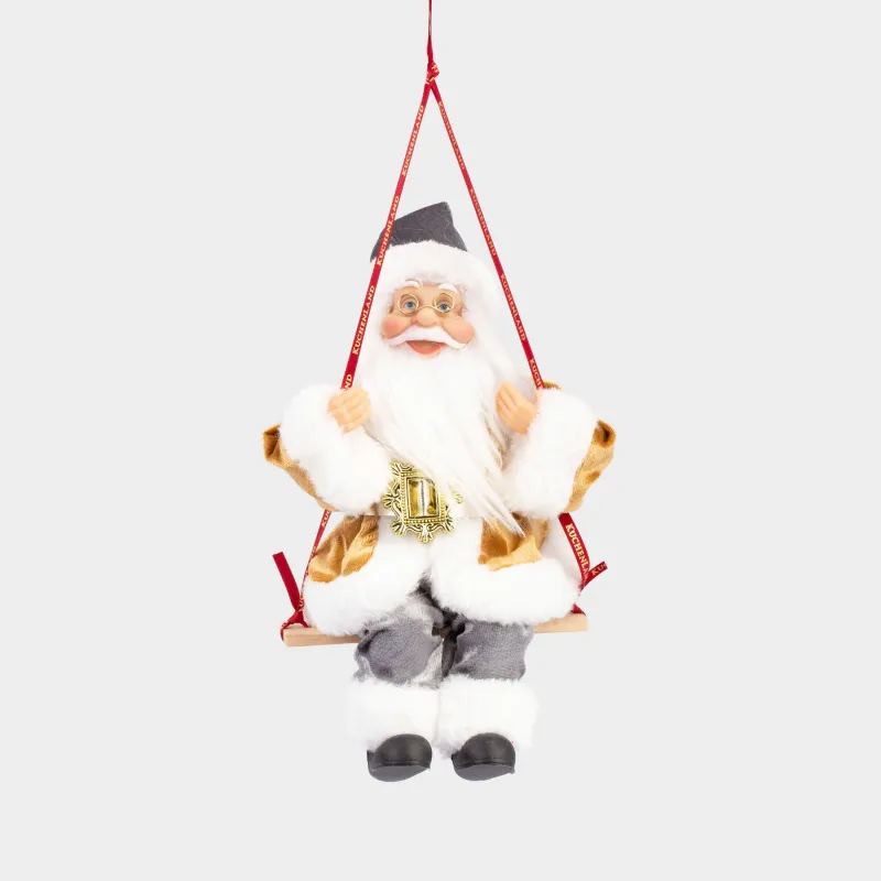 Изделие декоративное, 23 см, подвесное, пластик/полиэстер, Санта на качелях, Magic time