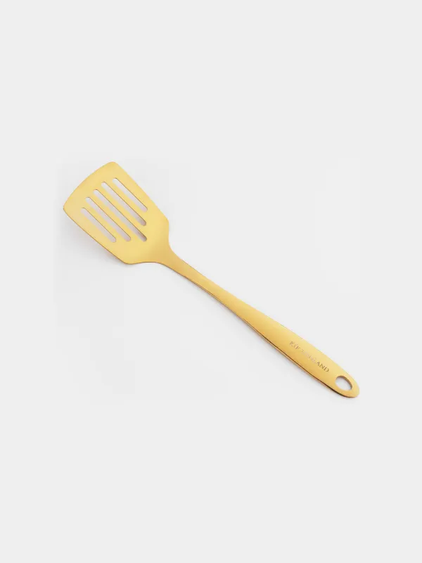 Лопатка, 27 см, с прорезями, сталь, золотистая, Palatial, image-1
