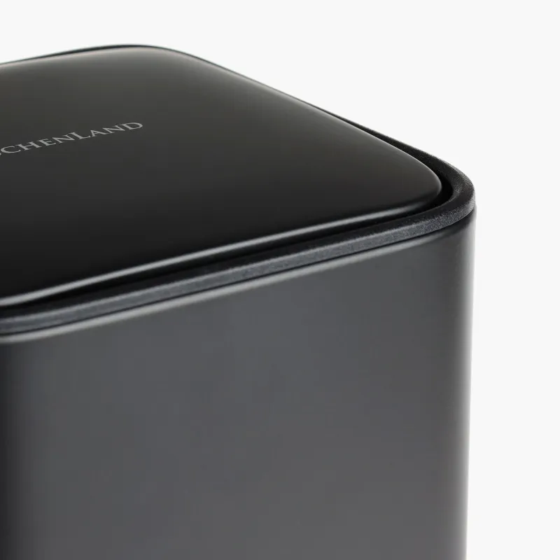 Емкость для мусора, 5 л, с педалью, металл, квадратная, черная, Total black, image-6