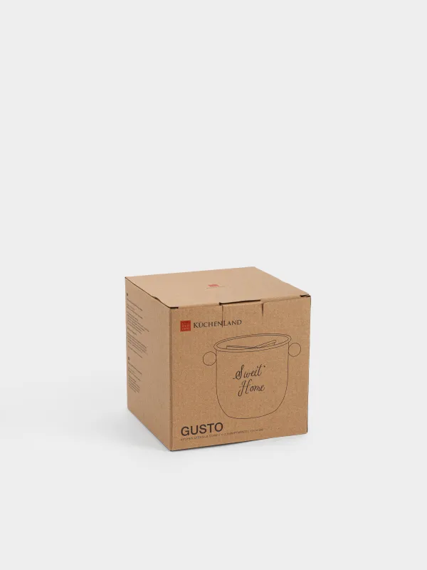 Подставка для кухонных принадлежностей, 17х14 см, 4 отд, металл/бамбук, бежевая, Gusto, image-4