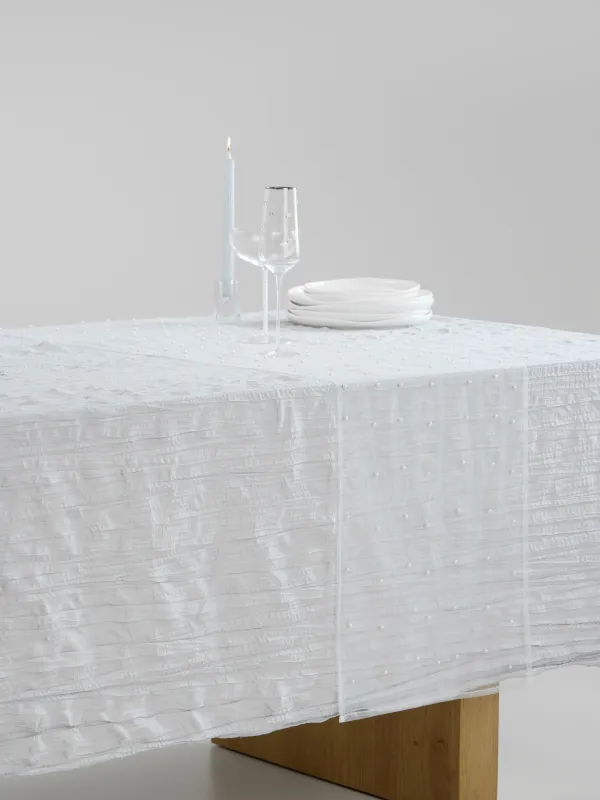 Дорожка настольная, 40х160 см, полиэстер/пластик, белая, Жемчужины, Pearl Antarctica, image-4