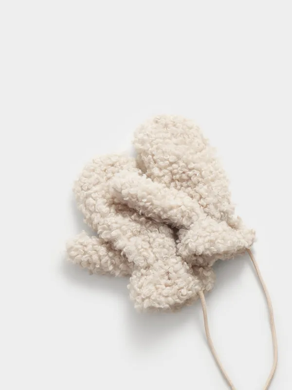 Варежки из искусственного меха на шнурке, Curled warm, image-1