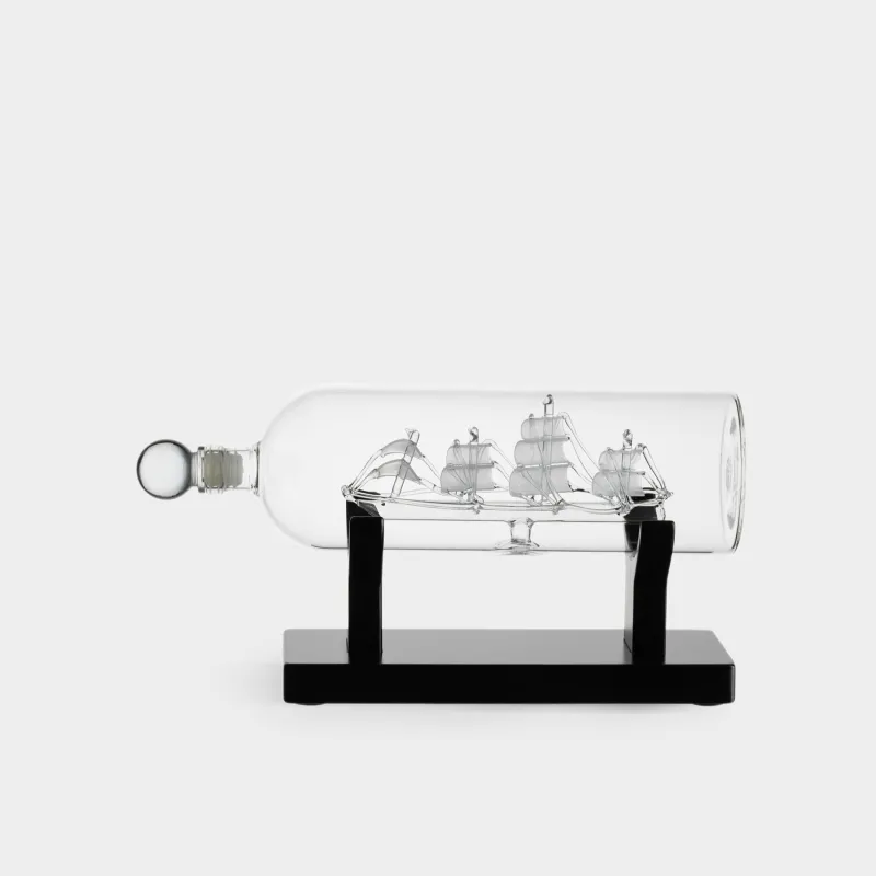 Графин, 750 мл, на подставке, стекло Б/дерево, Корабль, Bar