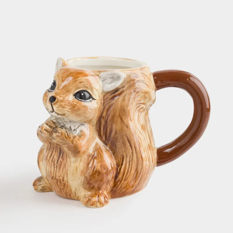 Кружка, 470 мл, керамика, коричневая, Белка, Forest symphony