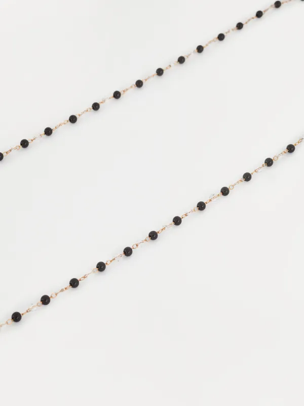 Цепочка для очков, 75 см, пластик/металл, черно-золотистая, Бусины, Baroque, image-1