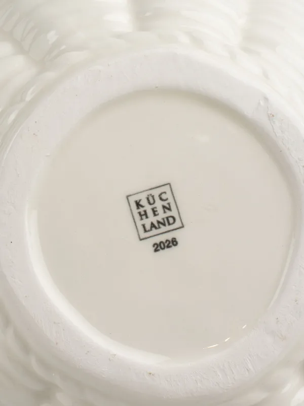 Конфетница, 19х20 см, с ручкой, керамика, молочная, Белка и медведь в корзинке, Christmas animals, image-5