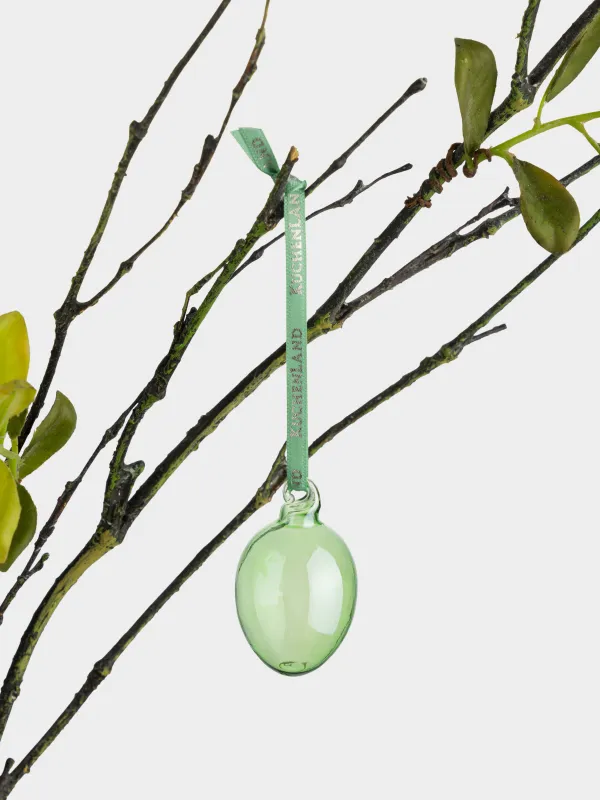 Подвеска декоративная, 4х6 см, стекло, зеленая, Easter lace, image-2