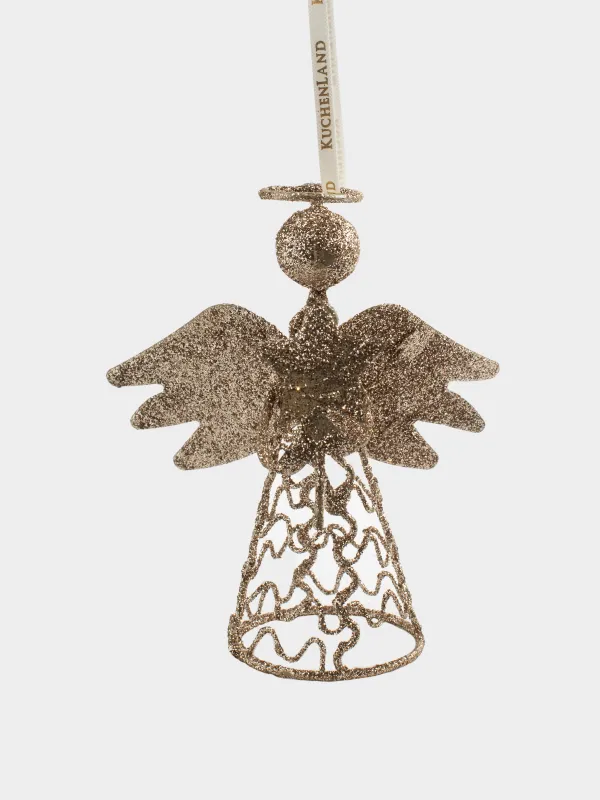 Игрушка елочная, 15 см, металл, шампань, Ангел, Angel sparks, image-0