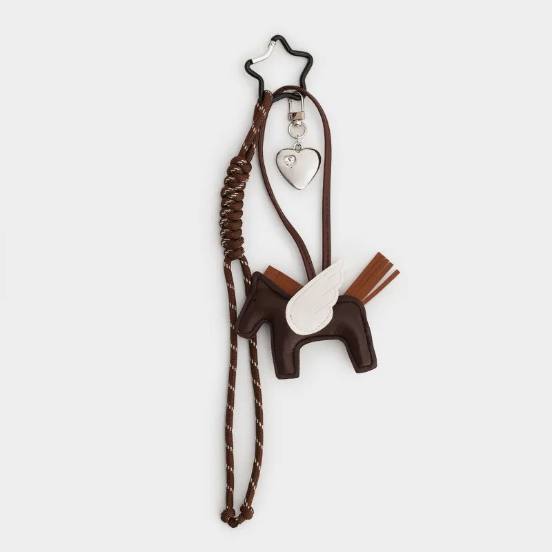 Брелок, 10 см, полиуретан/полиэстер/металл, коричневый, Пегас, Keychain toy