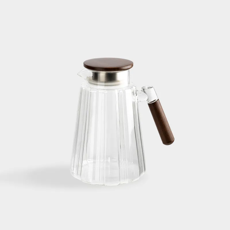 Кувшин, 2 л, с крышкой-фильтром, стекло Б/дерево, Walnut tree