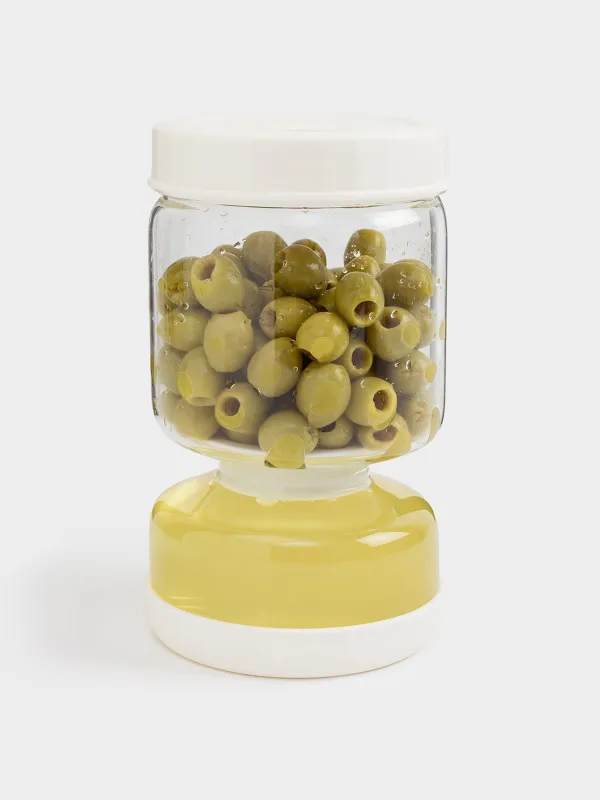 Банка для маринованных продуктов, 300/600 мл, двойная стекло/силикон, бежевая, Laneri, image-6