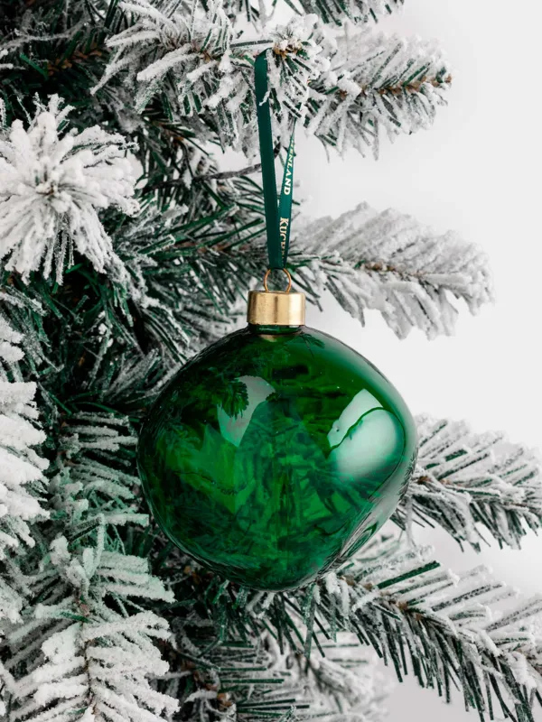 Игрушка елочная, 10 см, стекло, зеленая, Абстрактный шар, Abstract figure, image-2