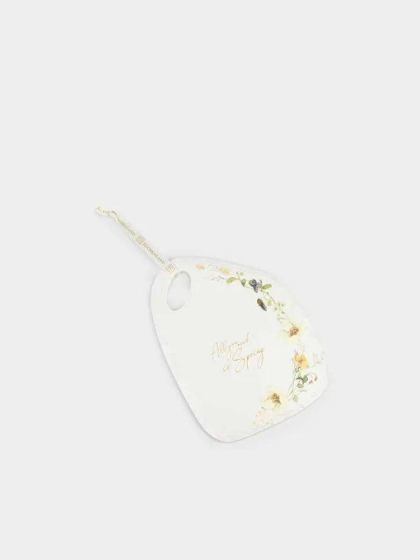 Подставка под горячее, 18x24 см, керамика/пробка, белая, Желтые цветы, Floweri, image-1