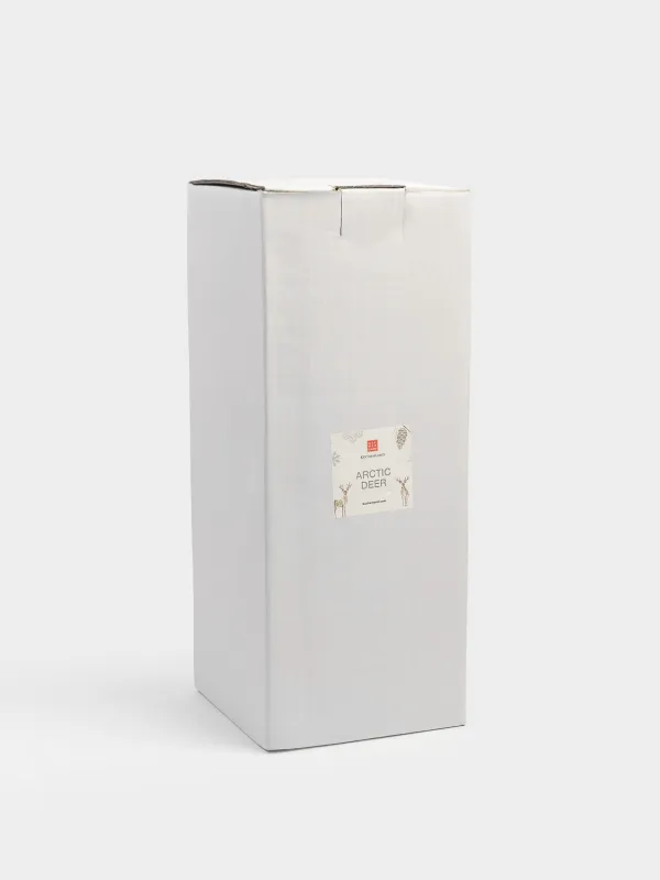 Подсвечник, 30 см, для тонкой свечи, на ножке, металл, золотистый, Олень, Arctic deer, image-4