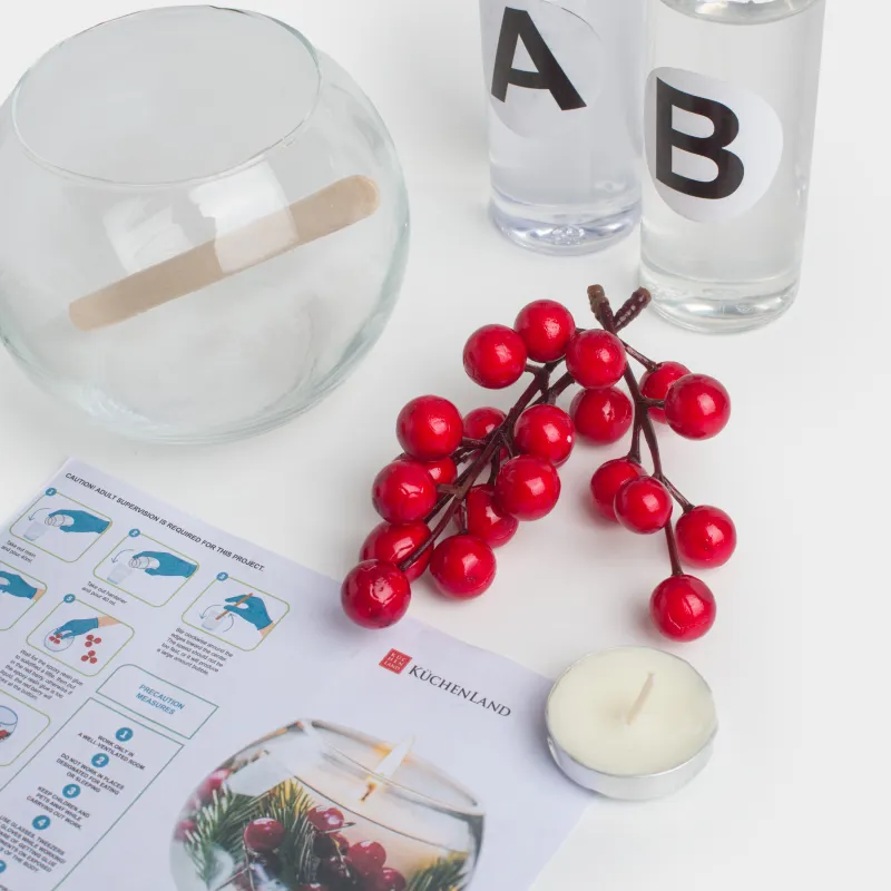 Набор для творчества, 24х15 см, рукоделие, стекло/пластик, Подсвечник, Creativity candle, image-1