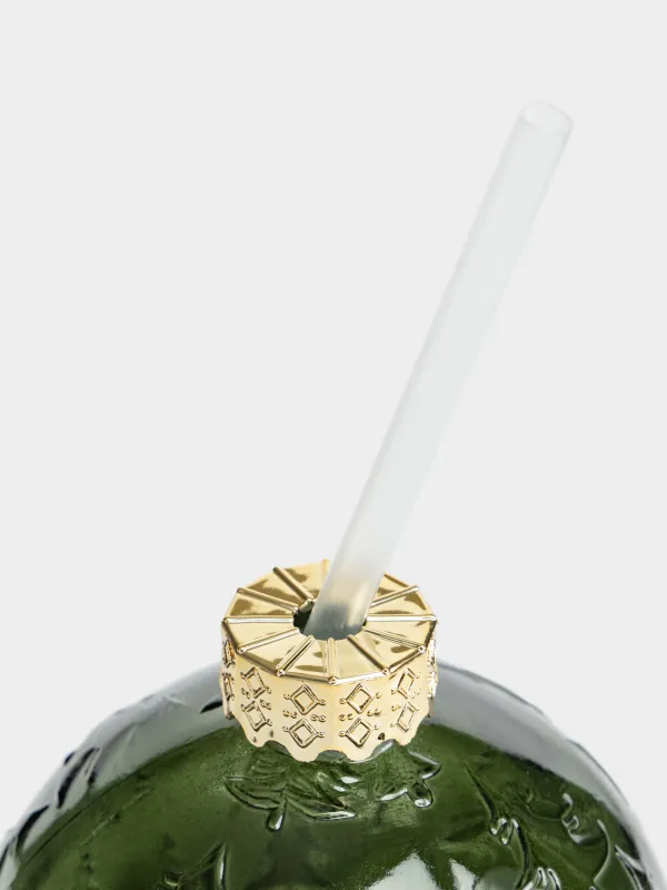 Банка для напитков, 580 мл, с трубочкой, Шар, Christmas drink, image-2