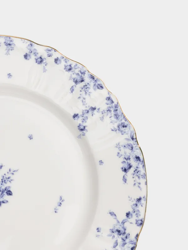 Тарелка обеденная, 27 см, фарфор F, белая, с золотистым кантом, Цветы гжель, Tradition Easter, image-1