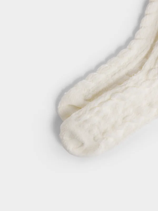Высокие носки из фактурного шенилла с вышивкой, Knitted chenill, image-2