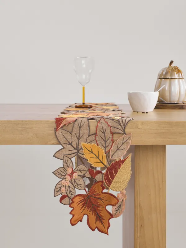 Дорожка настольная, 20х160 см, полиэстер, песочная, Осенние листья, Autumn leaf, image-3