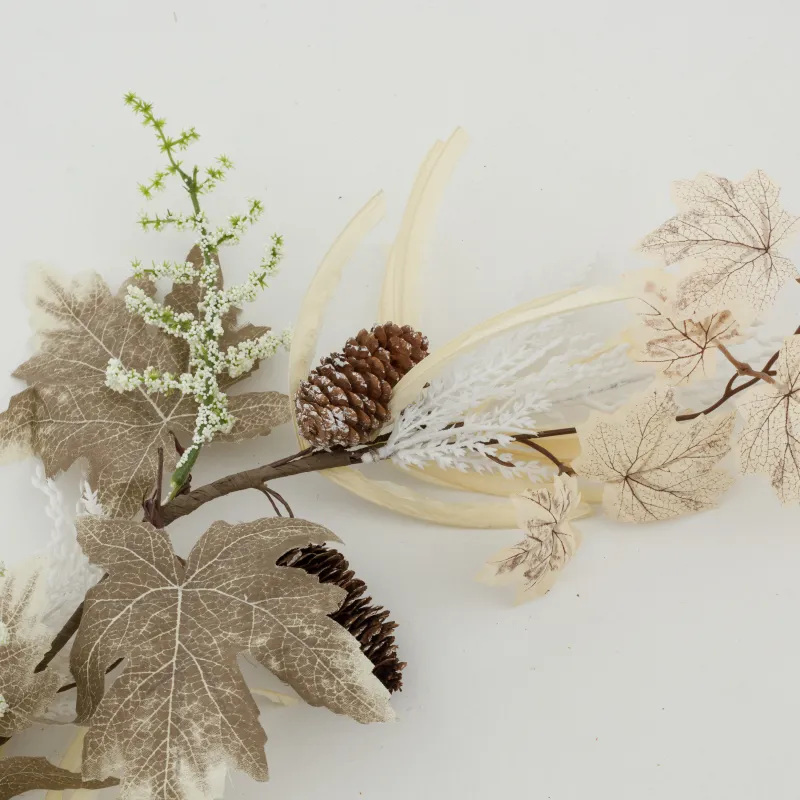Ветка-гирлянда декоративная, 1,2 м, пенопласт/полиэстер, Белый букет, Slight frost decor, image-1