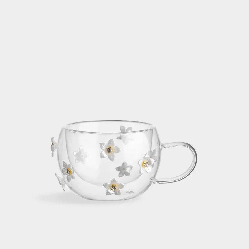 Кружка, 270 мл, стекло Б/пластик, Цветы, Air decor