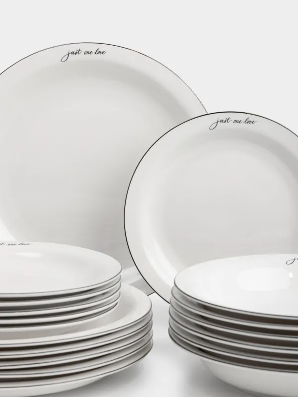 Сервиз обеденный, 6 перс, 18 пр, фарфор N, белый, Just one love, Lovely story, image-1