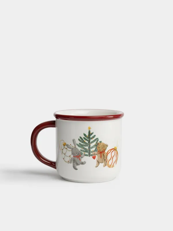 Кружка, 470 мл, Зайчик и мишка, Christmas friends, image-0