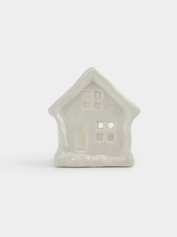 Салфетница, 8 см, керамика, молочная, Дом, Snow sparks, image-4