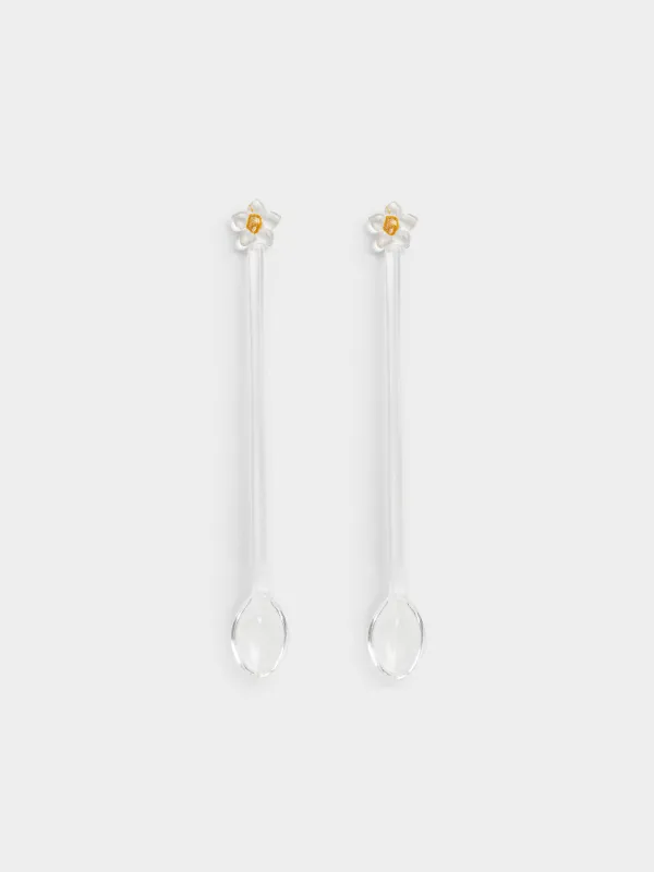 Ложка десертная, 17 см, 2 шт, стекло Б, Цветок, Bloome, image-0