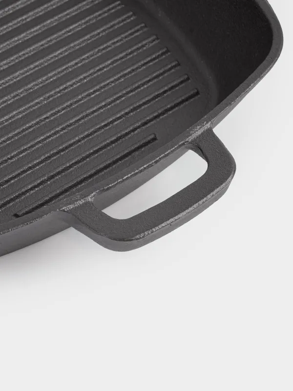 Сковорода-гриль, 26 см, с ручками, чугун, квадратная, черная, Authentic, image-5