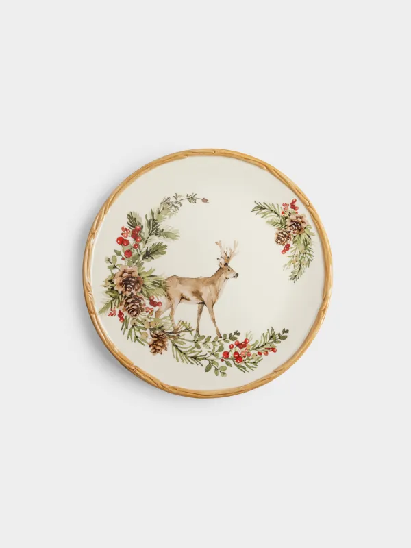 Тарелка обеденная, 28 см, Олень и ягоды, Berries&deer, image-0