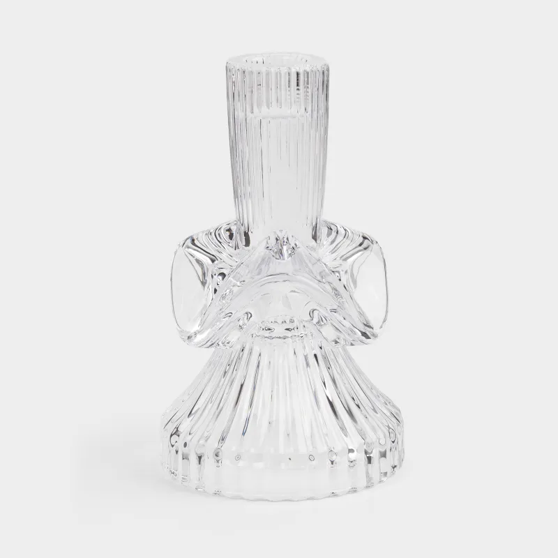 Подсвечник, 15 см, для тонкой свечи, на ножке, стекло, Ribedic